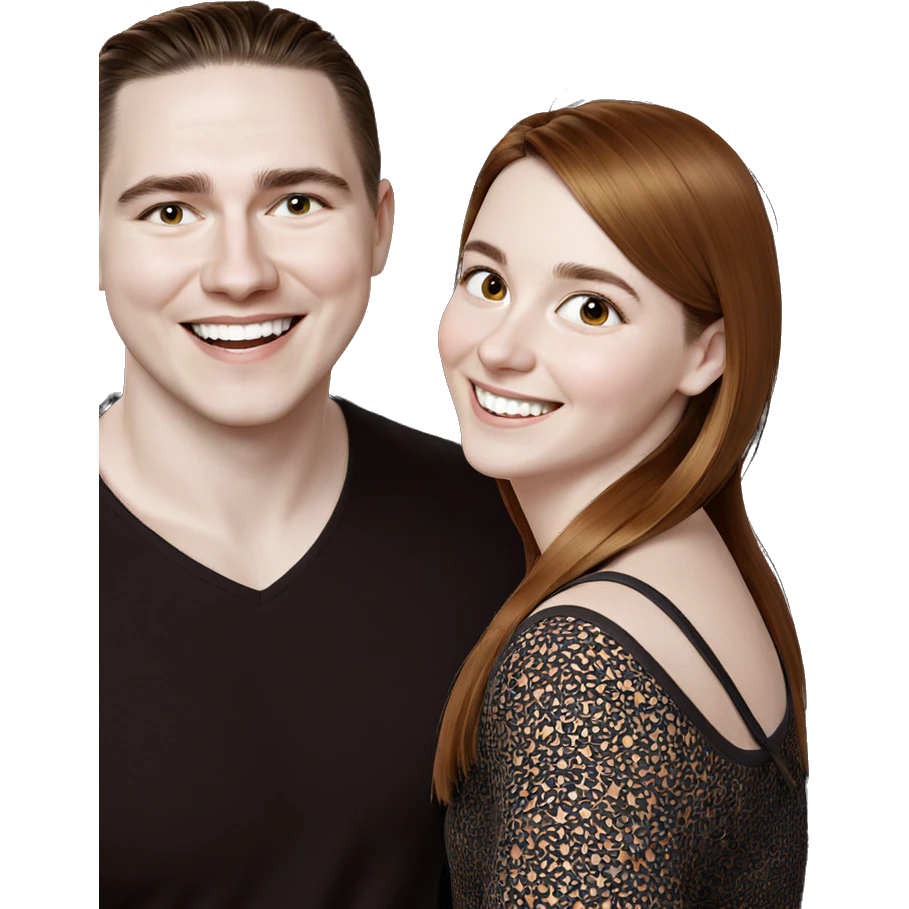 smiling girl and boy portrait emoji
