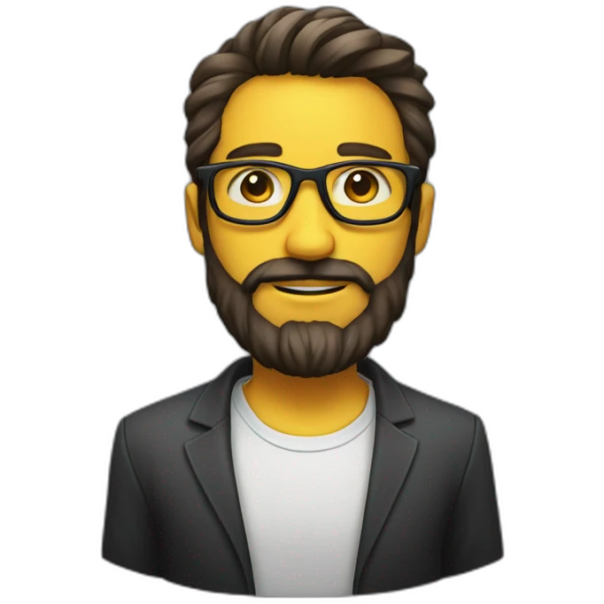 sophrologue avec lunettes et barbe court emoji