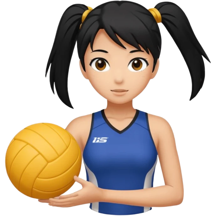 volleyball player, anime girl, with volleyball ball emoji