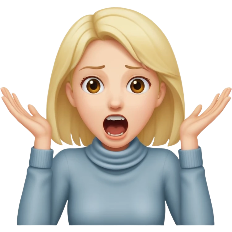 girl with hands around neck screaming  emoji