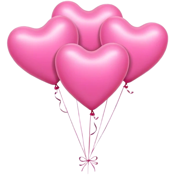 3 light  Pink heart balloons emoji