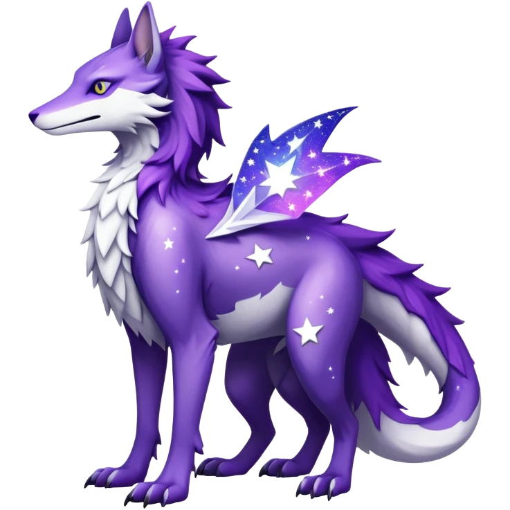 Epic Edgy Black White Purple ethereal eldritch Sergal-shiny sparkle starry Serval-Fionbri full body emoji
