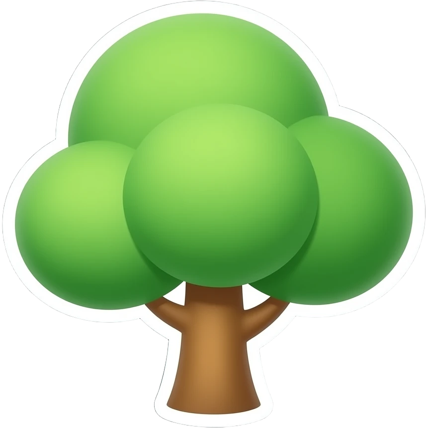 tree, round soft green canopy. No pot, no ground — only the tree. Flat 2D vector, clean shapes, no gradients. Dark near-black background, premium fintech icon. emoji