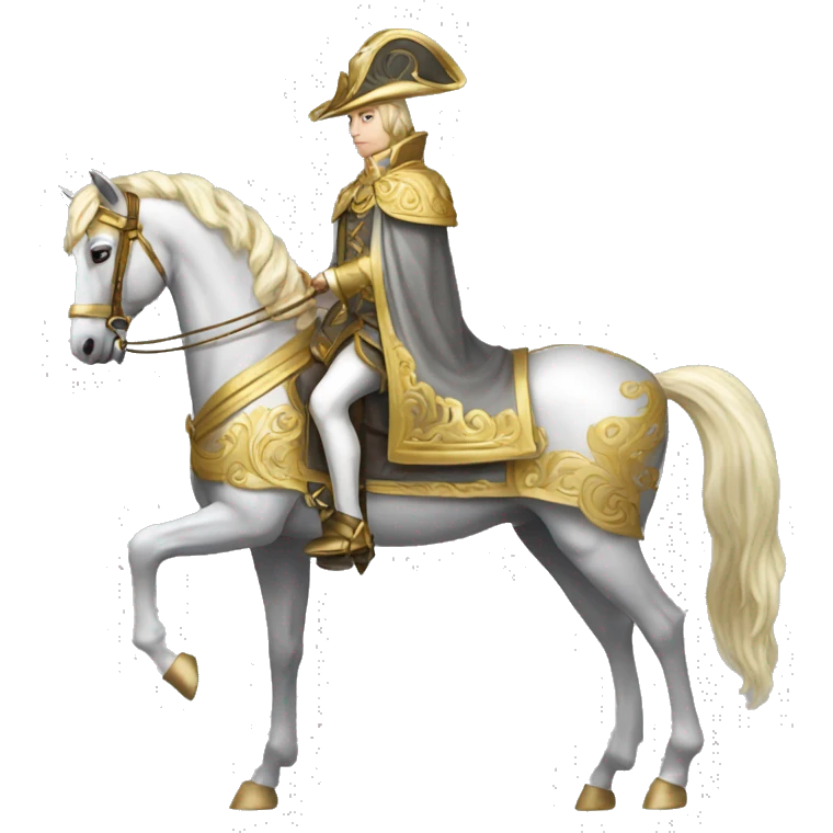 Gilded saddle vintage gray piebald horse gilded robes emoji