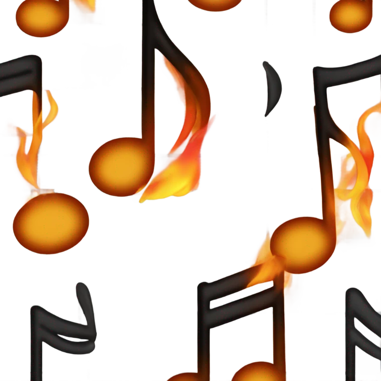 Music notes on fire emoji