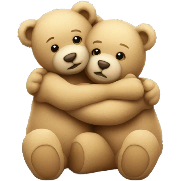 two teddy bears hugging emoji