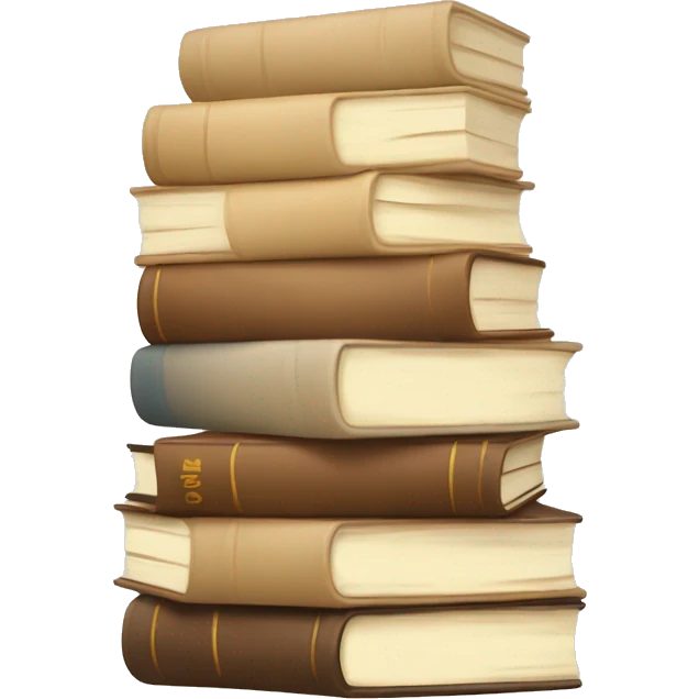 stack of beige books, aesthetics  emoji