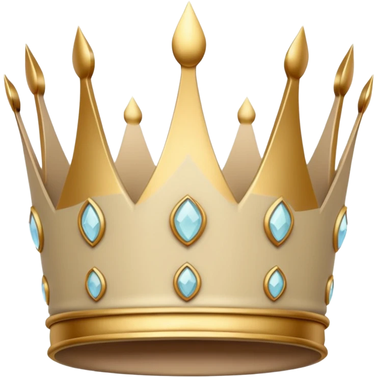 White and pastel beige crown emoji