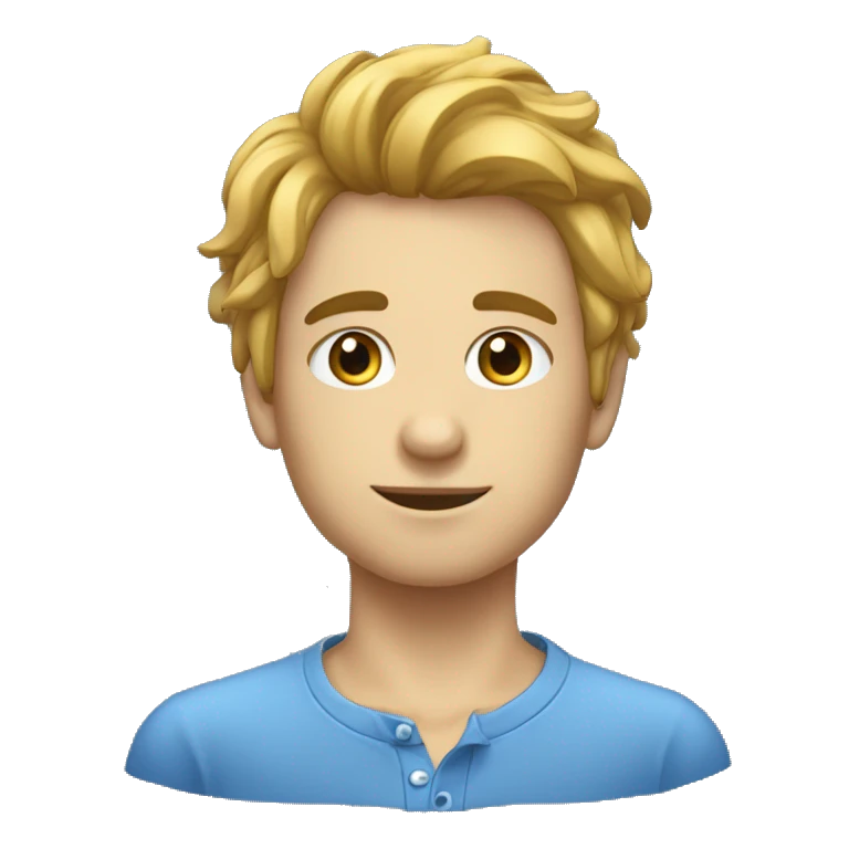 Garçon aux cheveux châtains et aux yeux bleus emoji