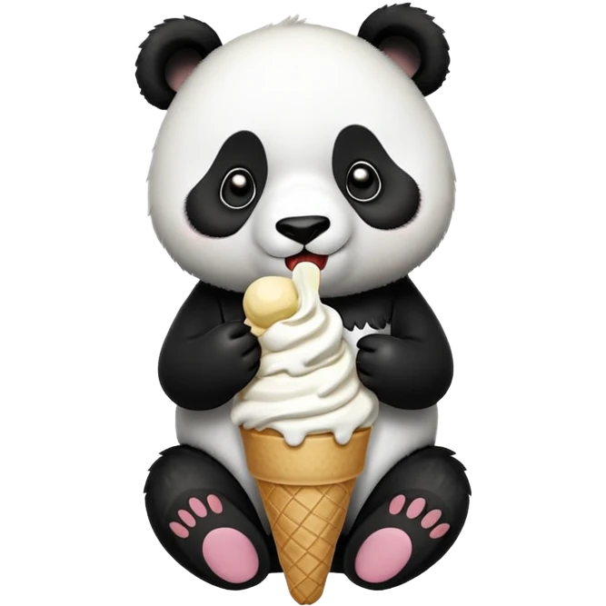Panda eating ice cream emoji