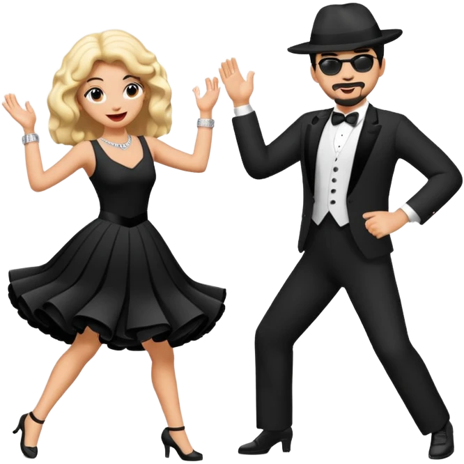 2 perros poddle uno macho y una hembra bailando  emoji