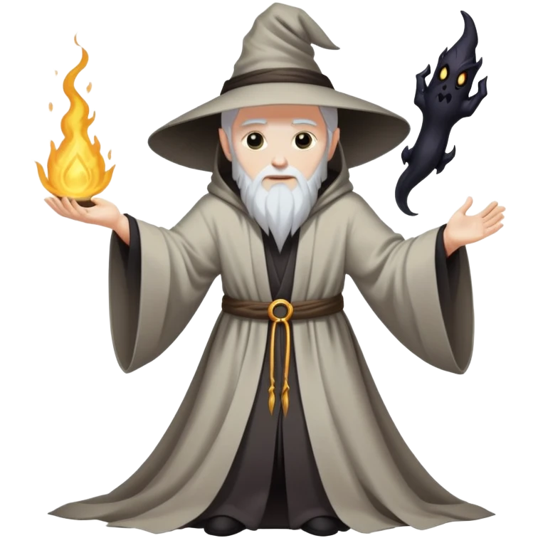 wizard summoning a dark shadow creature from the ground emoji