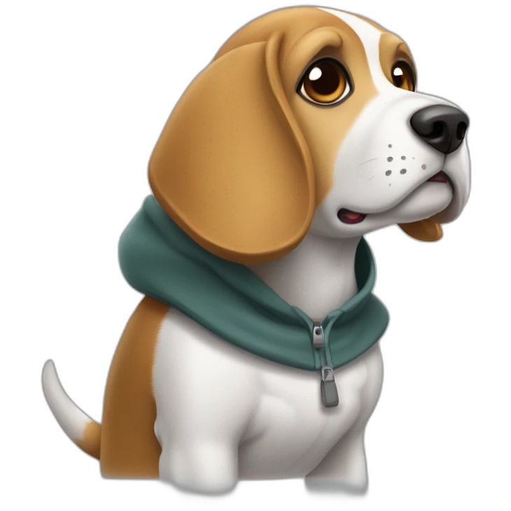 Beagle avec une cagoule  emoji