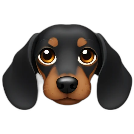 Black fire Wire-haired Dachshund face emoji