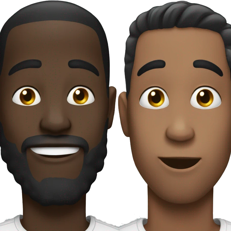 2 black guys kissing emoji