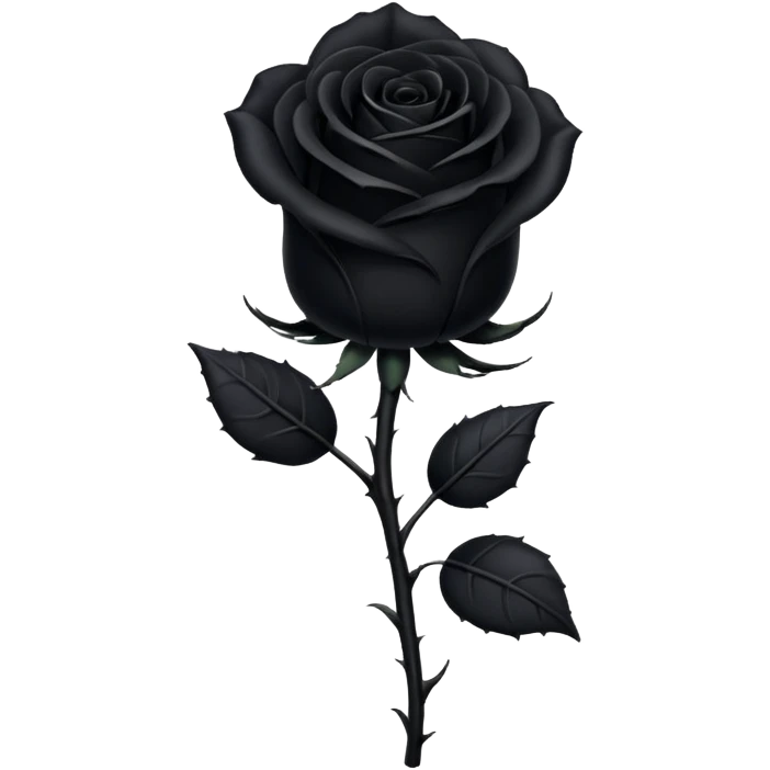 goth black rose stem emoji
