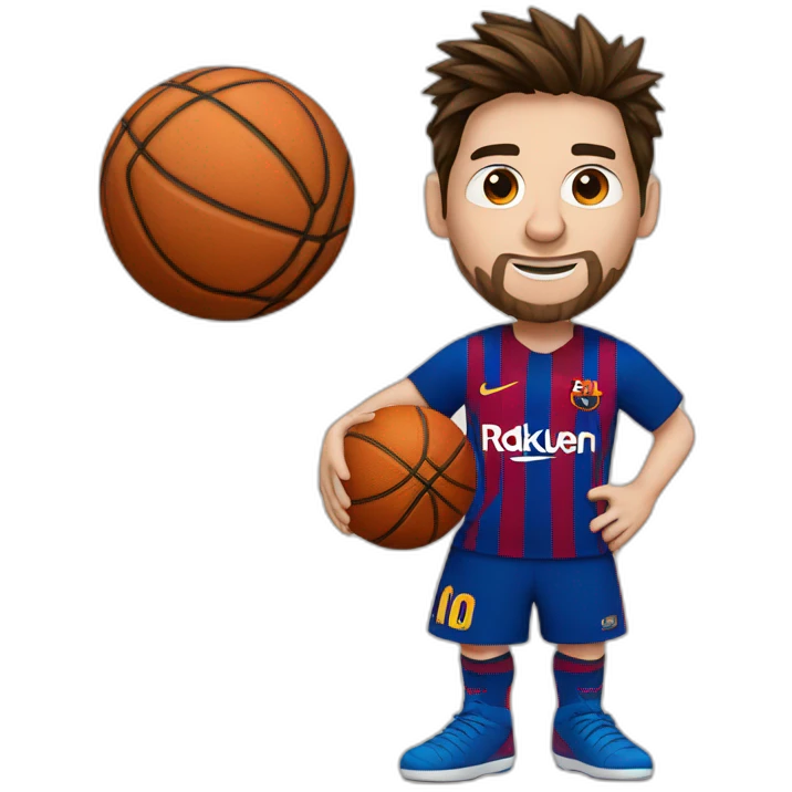 messi with basket ball emoji
