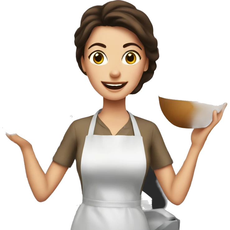 Brunette Housewife cooking  emoji