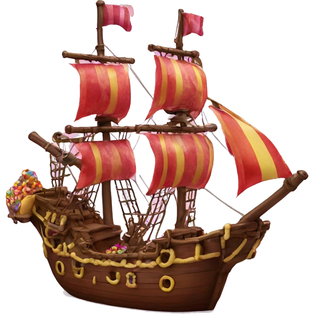 Pirate ship made out of candy   emoji