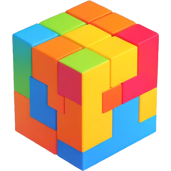 Minecraft logo inspired icon, 3D blocky look, vibrant colors emoji