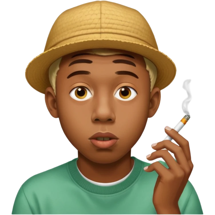 Tyler the creator lighting two cigarettes from his nose  emoji