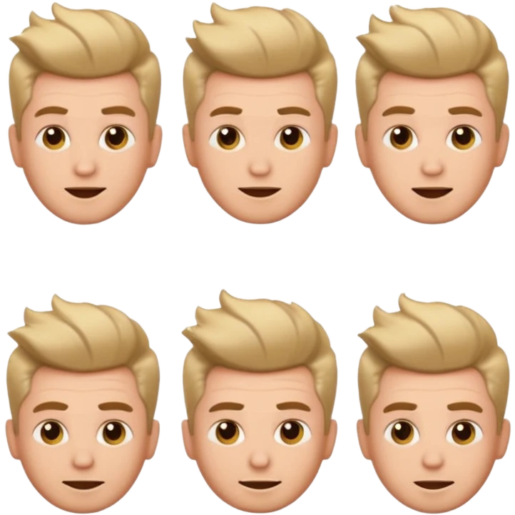 buat kan saya emoji berupa icon cowo dengan potongan quiff rapih dengan berbagai ekspresi emoji