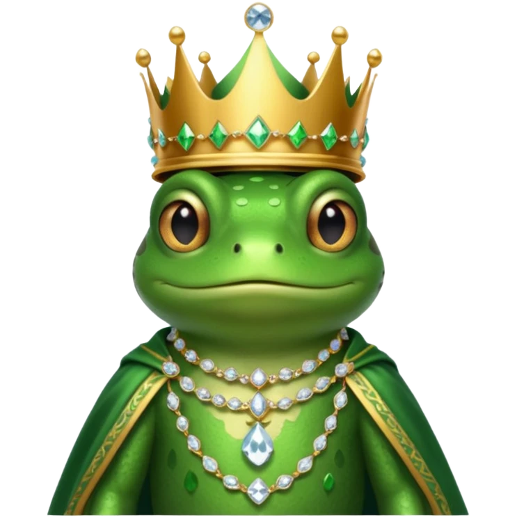 frog King, with crown, crystal and standing, royal cloth emoji