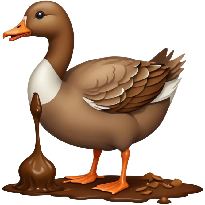 Goose eating poop emoji