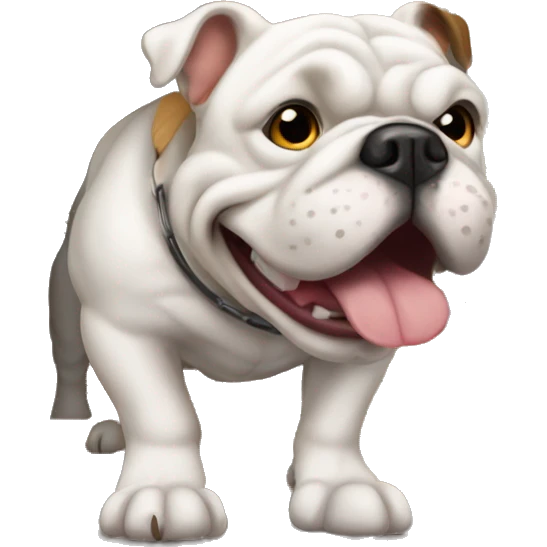 Bulldog going through a doggy door emoji