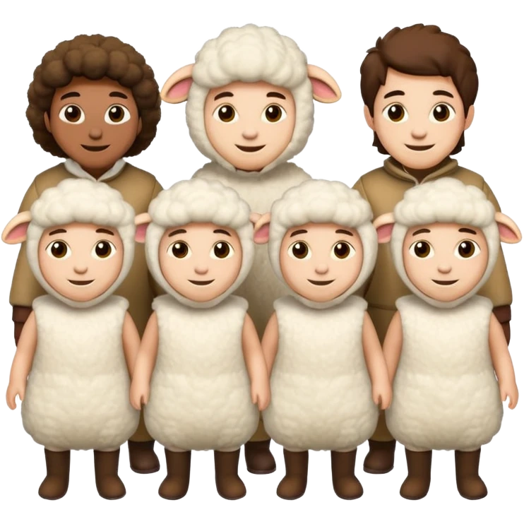 Quero 5 pessoas vestidas de ovelhas emoji