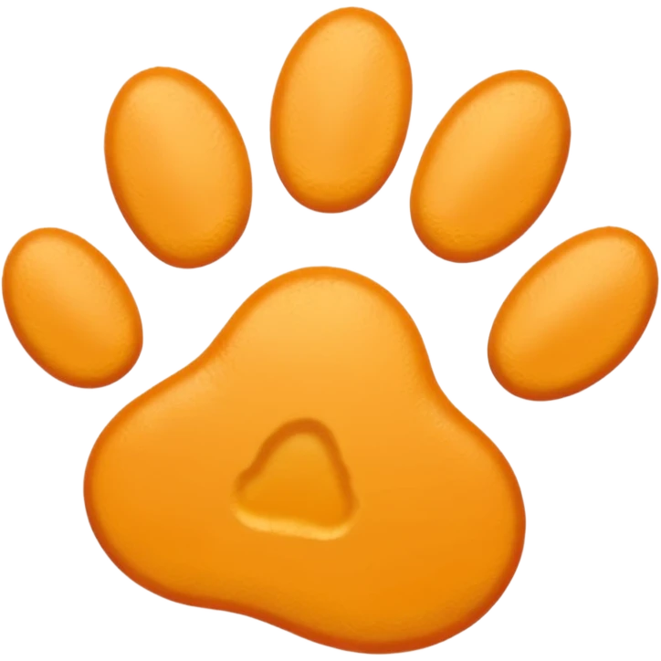 a very light pale pastel yellow-orange pawprint emoji