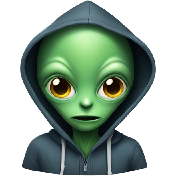 Alien wearing hoodie emoji