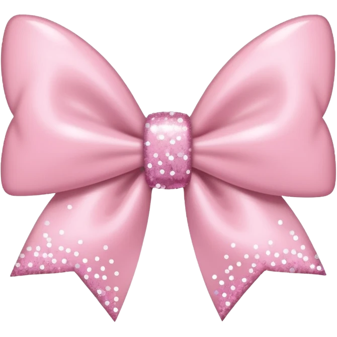 super pale pink bow confetti but the paper confetti are the pale pink bows all spread out with white tiny glitter emoji