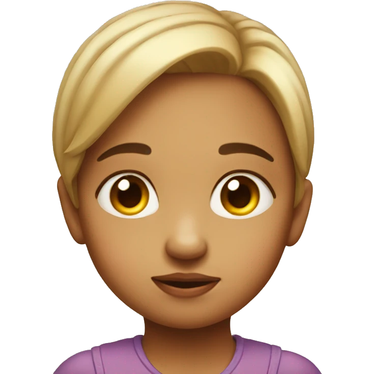 A little girl giving Side eye emoji