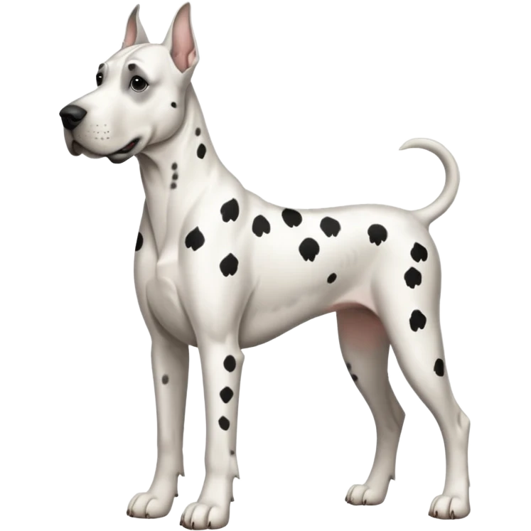 white Great Dane with black spots emoji