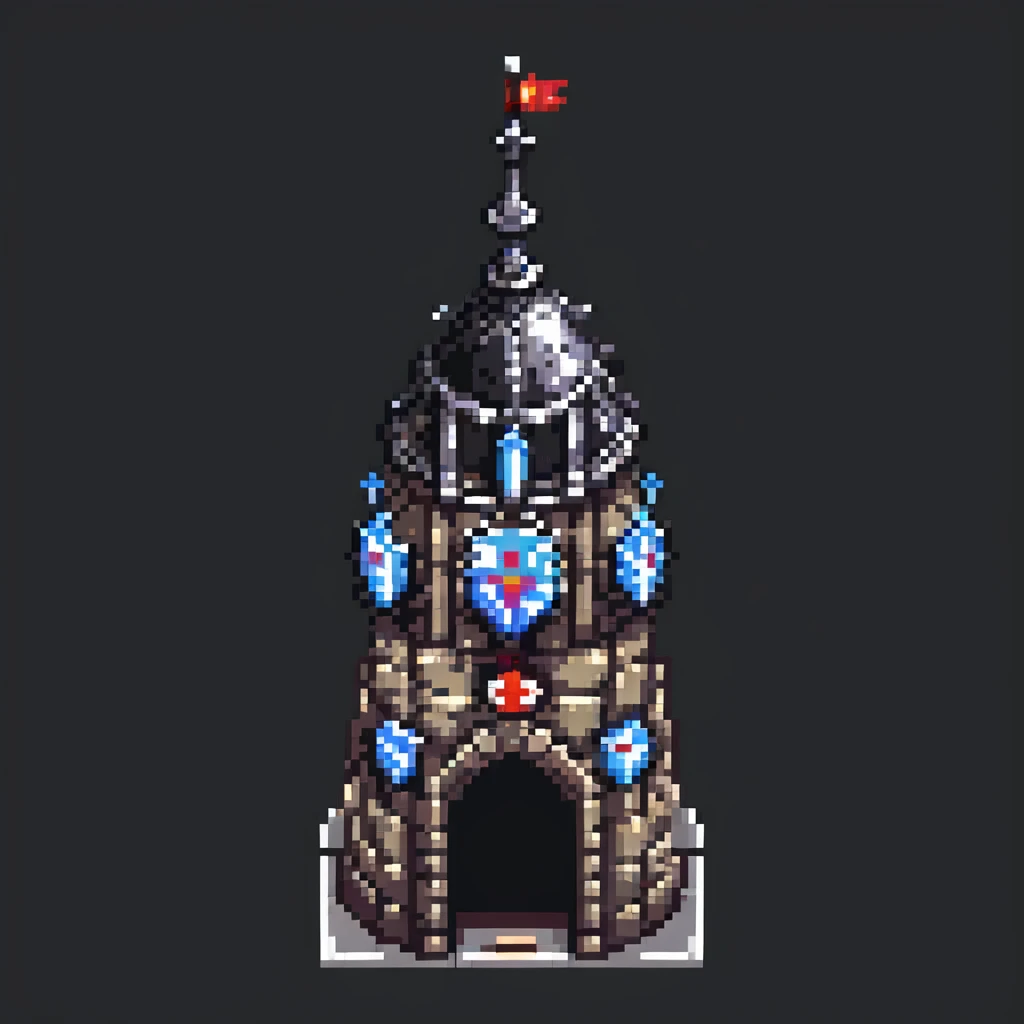 castle turret with battlements, pixel art style emoji
