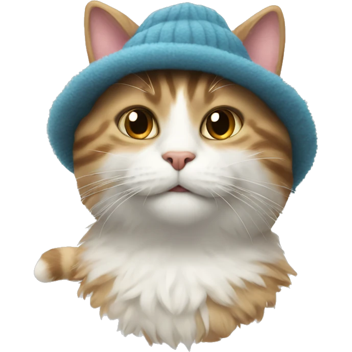 the cat with the fluffy hat emoji