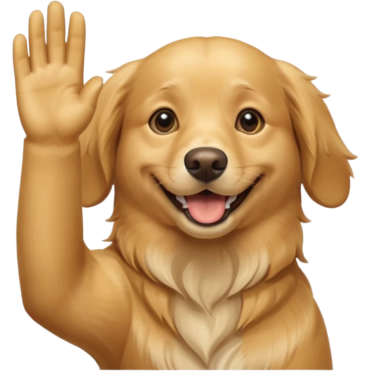 Dog waving help emoji