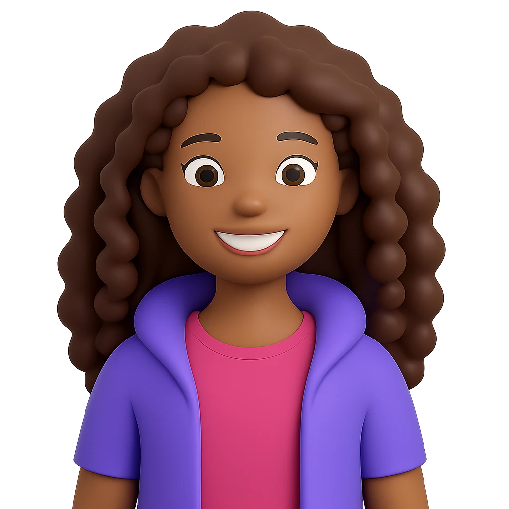 Add a pink top to the character, keeping the 3D emoji style look. Remove the background so the subject is isolated. The style should resemble Microsoft style 3D fluent emojis. emoji