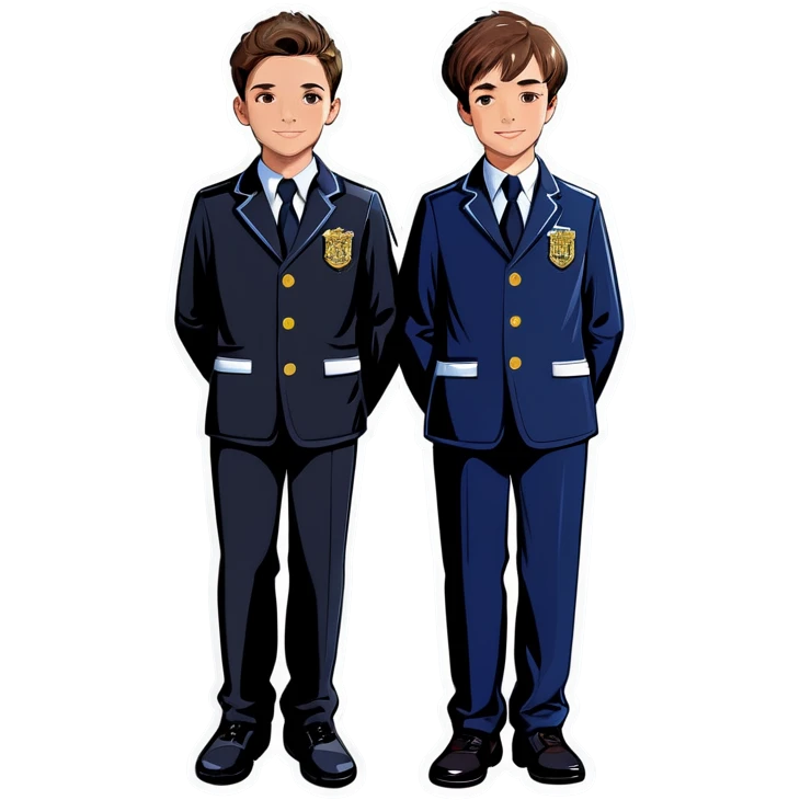 boys in stylish uniforms emoji