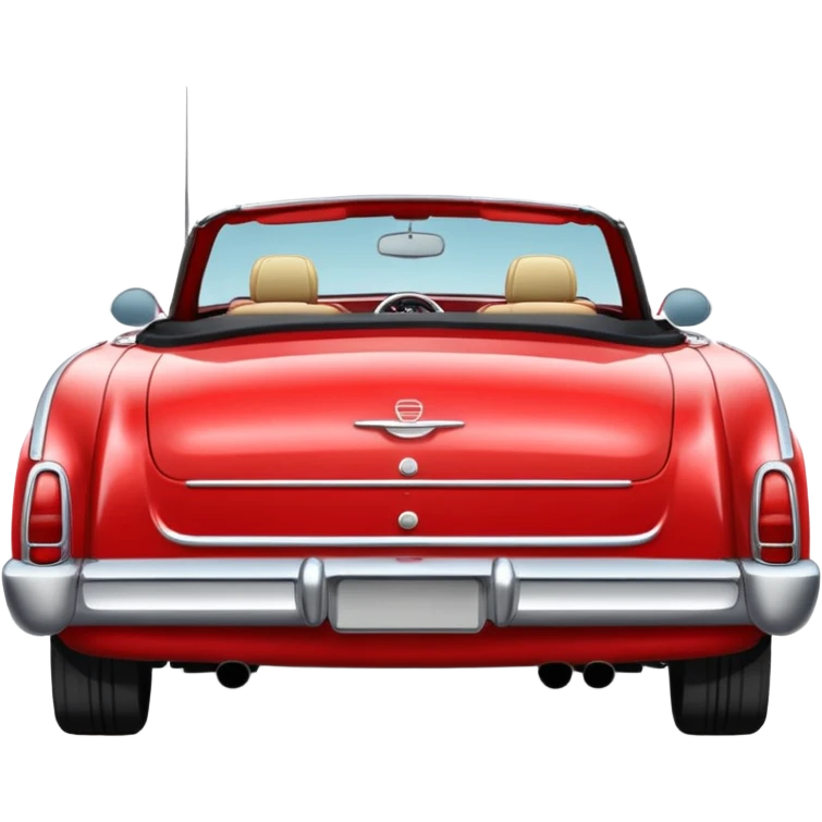 rear view classic red convertible emoji