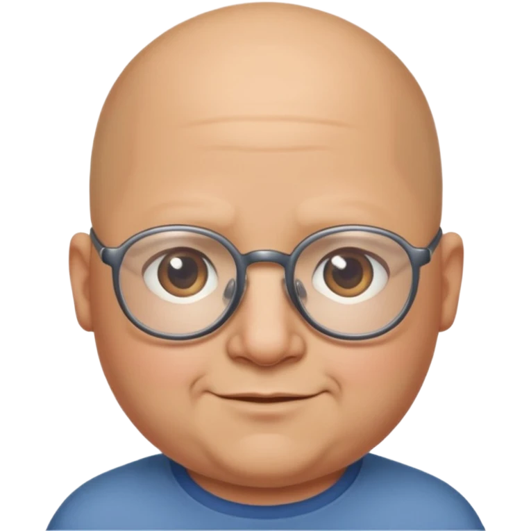 bald from the middle chubby face with glasses emoji