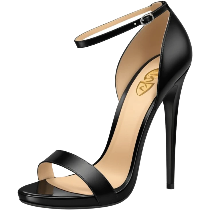 open toe black high heels sandals emoji
