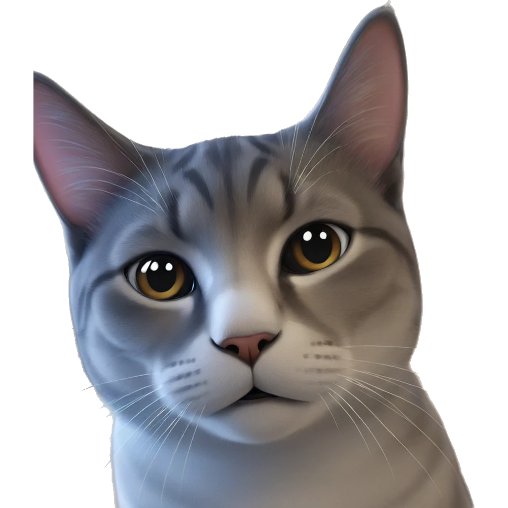 realistic cat with blurred backdrop emoji