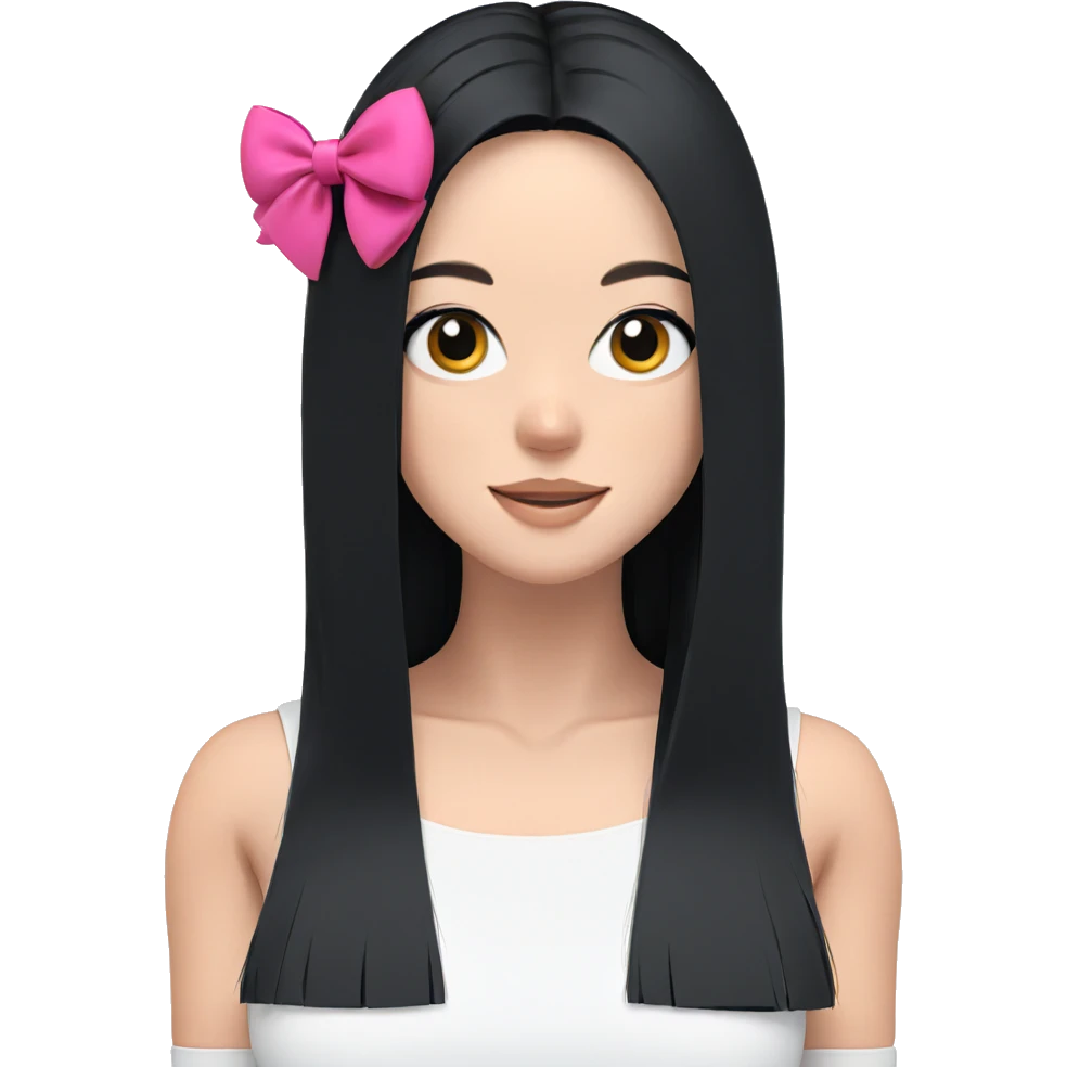smiling girl with black hair emoji