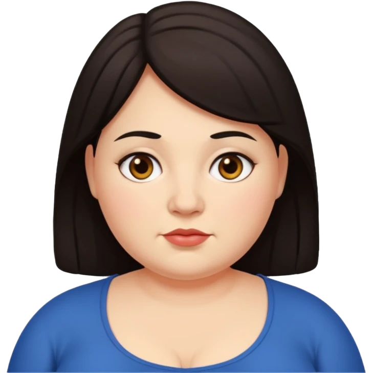 Darkhaired, slightly overweight woman. emoji