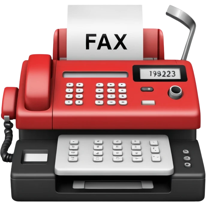 fax machine with cancellation sign over it  emoji