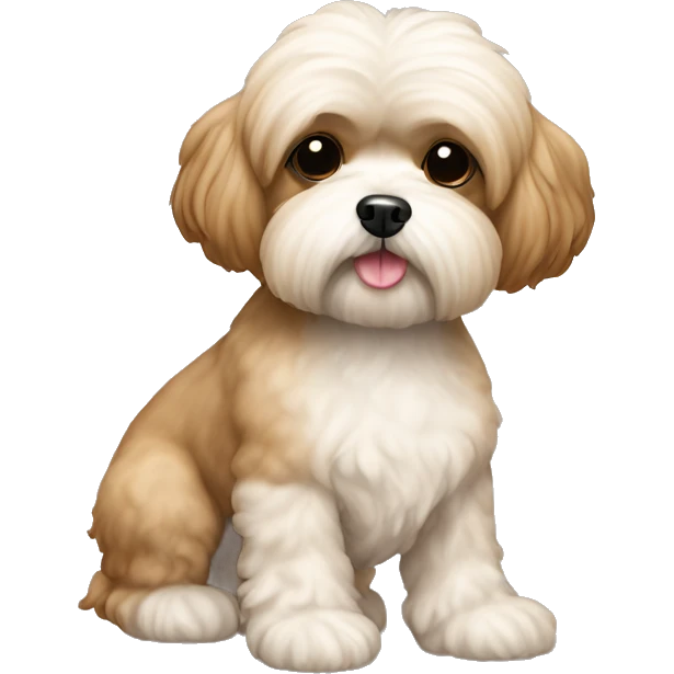 Poodle Shih Tzu mix tan color full body  emoji