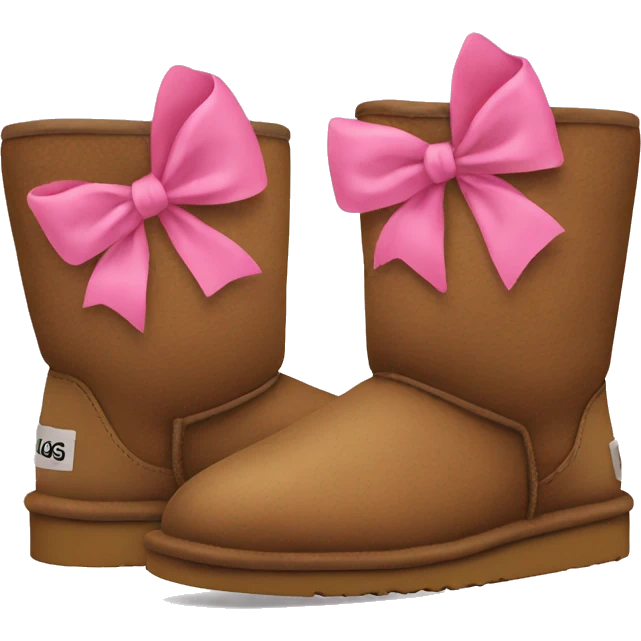 Brown Uggs with two pink bows emoji