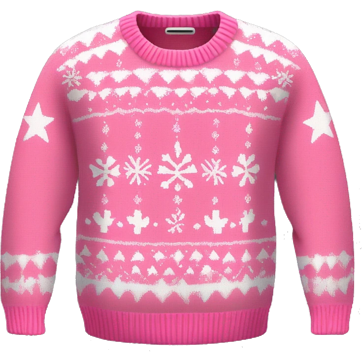 Realistic isolated pink ugly Christmas sweater. emoji